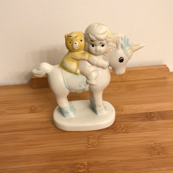 Vintage Art Vintage Unicorn Baby Girl Ceramic Figurine Poshmark